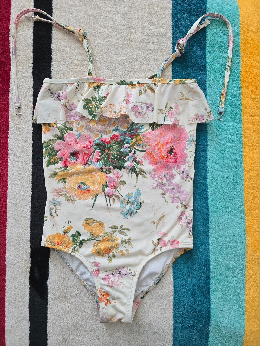 Zimmermann Girls Floral Ruffle One-Piece Swimsuit Size 6